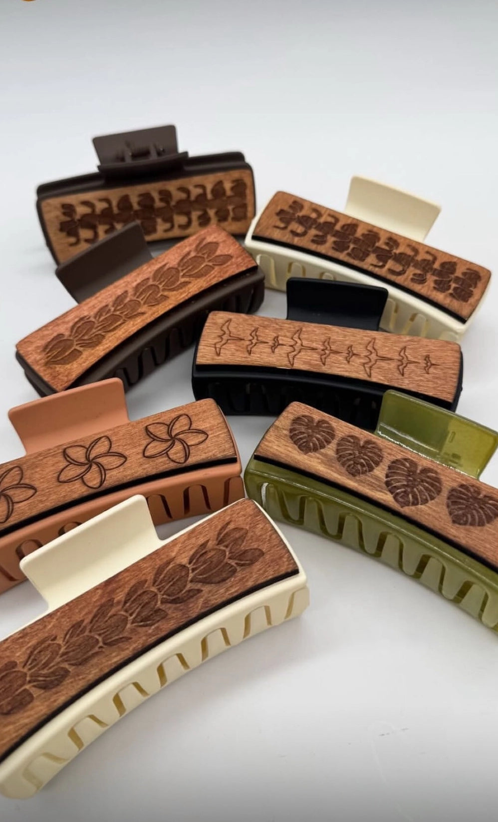 Revel Sun Hawaii Handmade Wood Engraved Hair Clip-Pikake – Me Ke