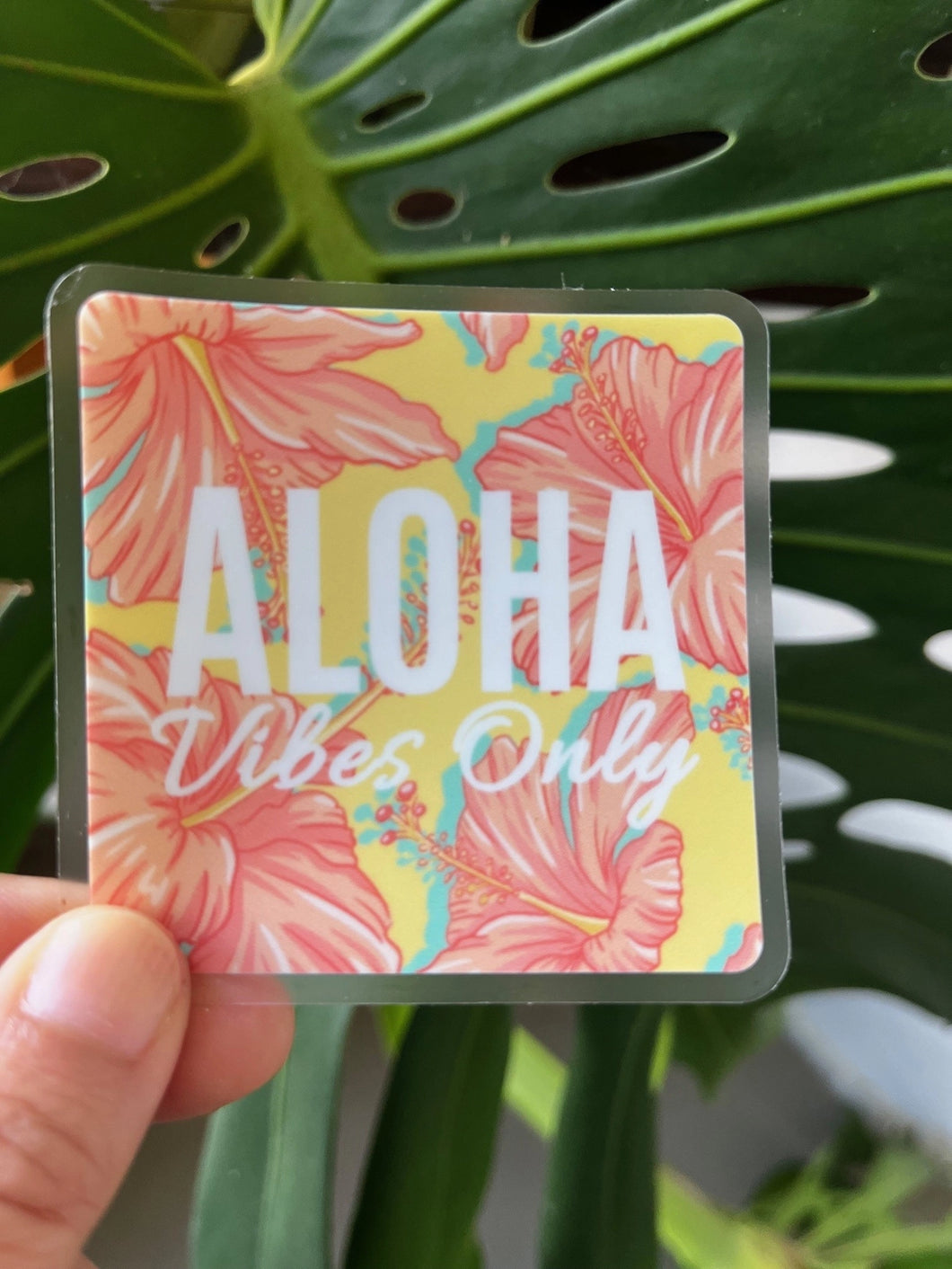 Island Stickers & More Aloha Vibes Only Clear Sticker