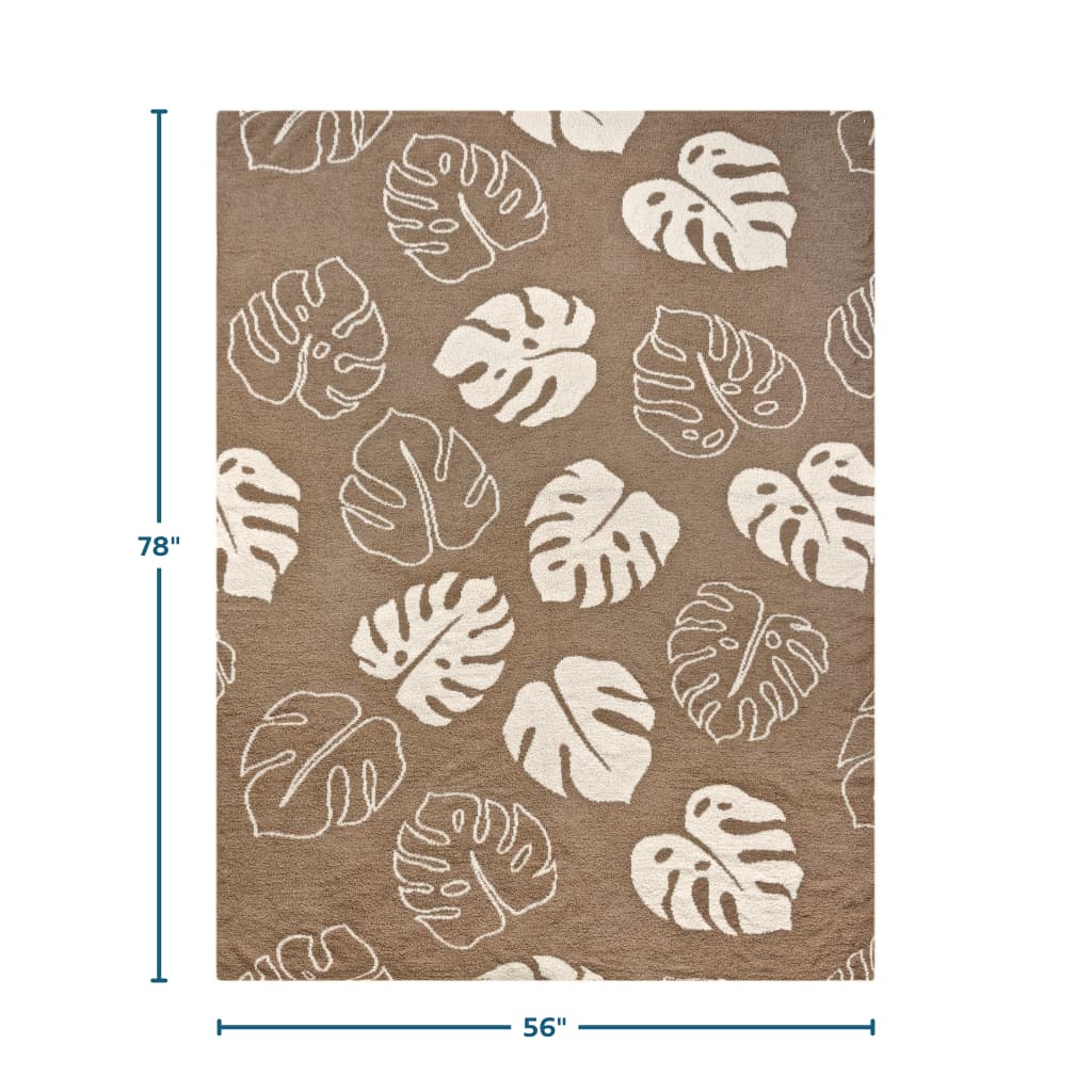 Coco Moon Mocha Monstera Bliss Blanket