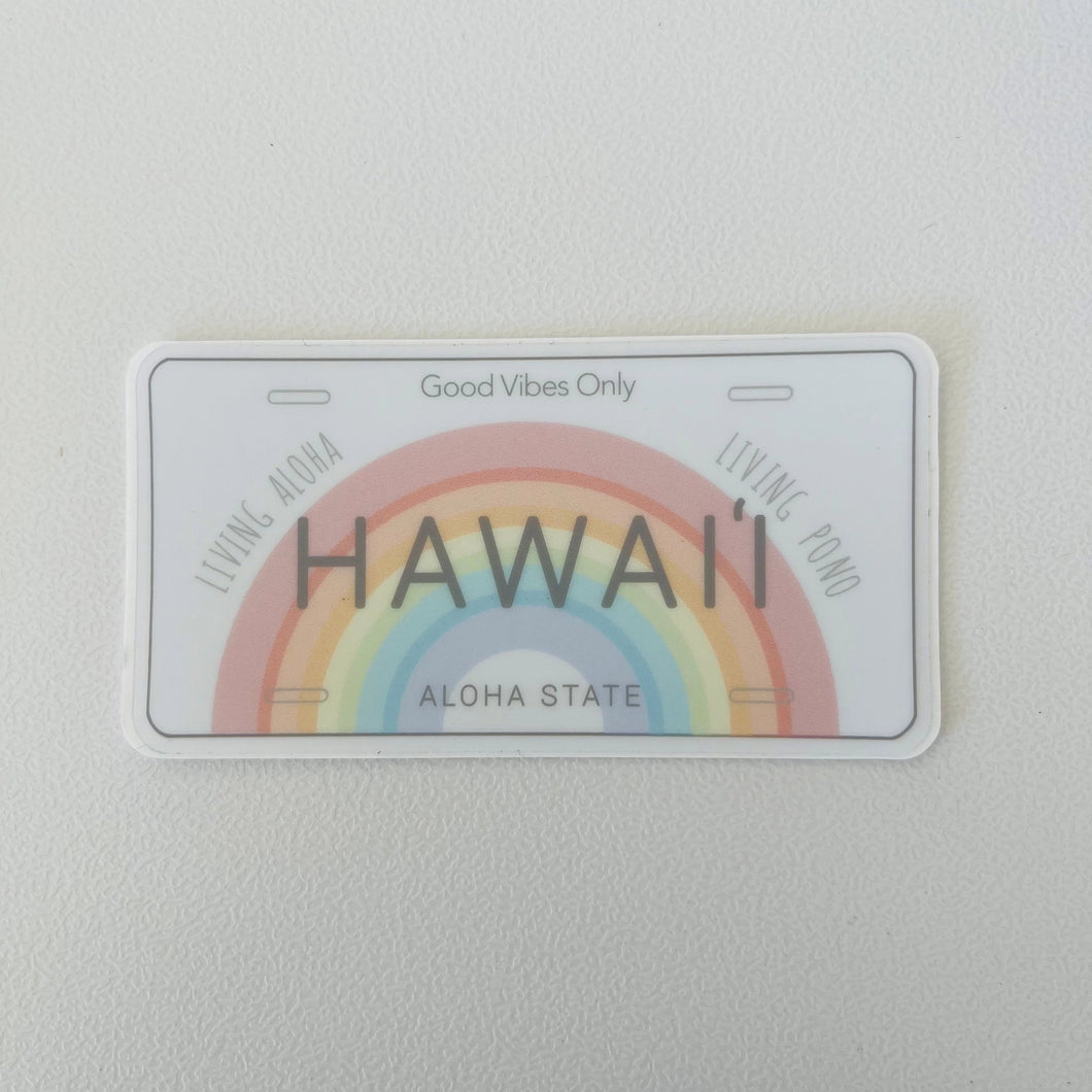 Island Stickers & More Hawaii License Plate Clear Sticker - Island Series