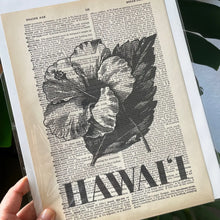 Load image into Gallery viewer, Island Stickers &amp; More &quot;Hibiscus&quot; Vintage Dictionary Art Print - Hawaii
