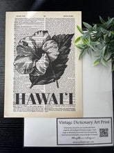 Load image into Gallery viewer, Island Stickers &amp; More &quot;Hibiscus&quot; Vintage Dictionary Art Print - Hawaii
