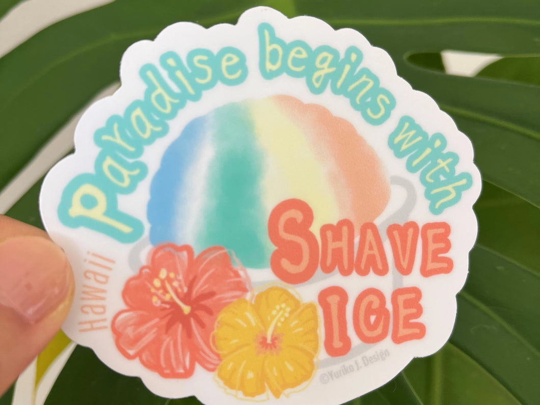 Island Stickers & More Paradise Begins with Shave Ice Sticker