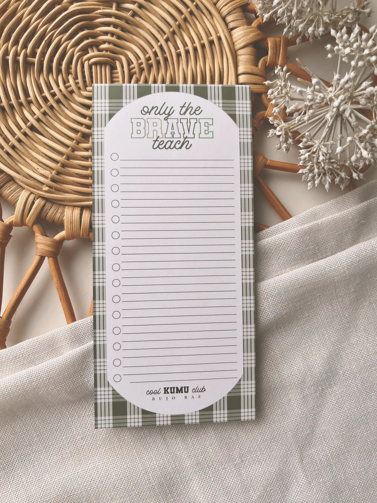 Bujo Bae "Only The Brave Teach" To Do List Notepad