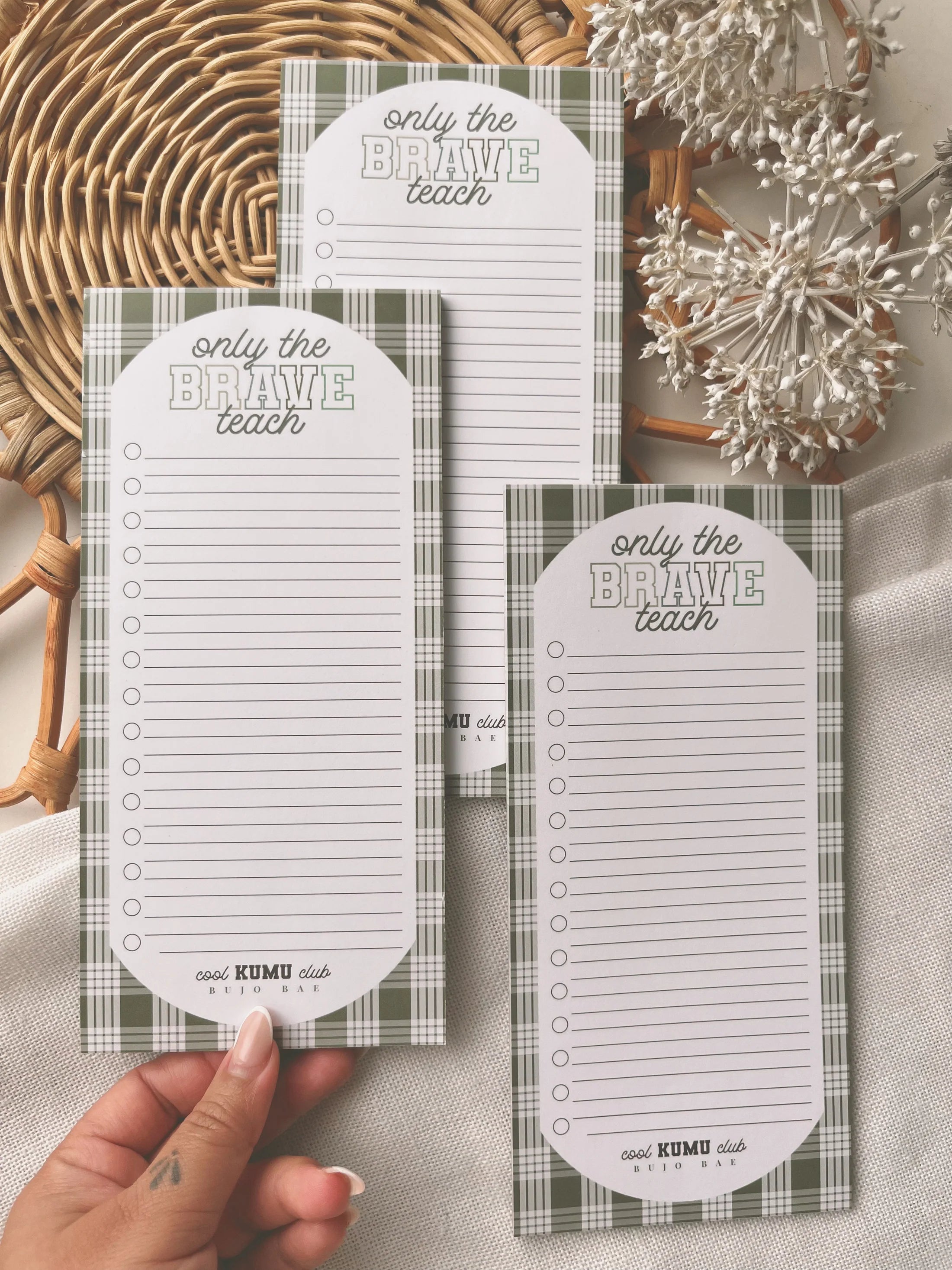 Bujo Bae "Only The Brave Teach" To Do List Notepad