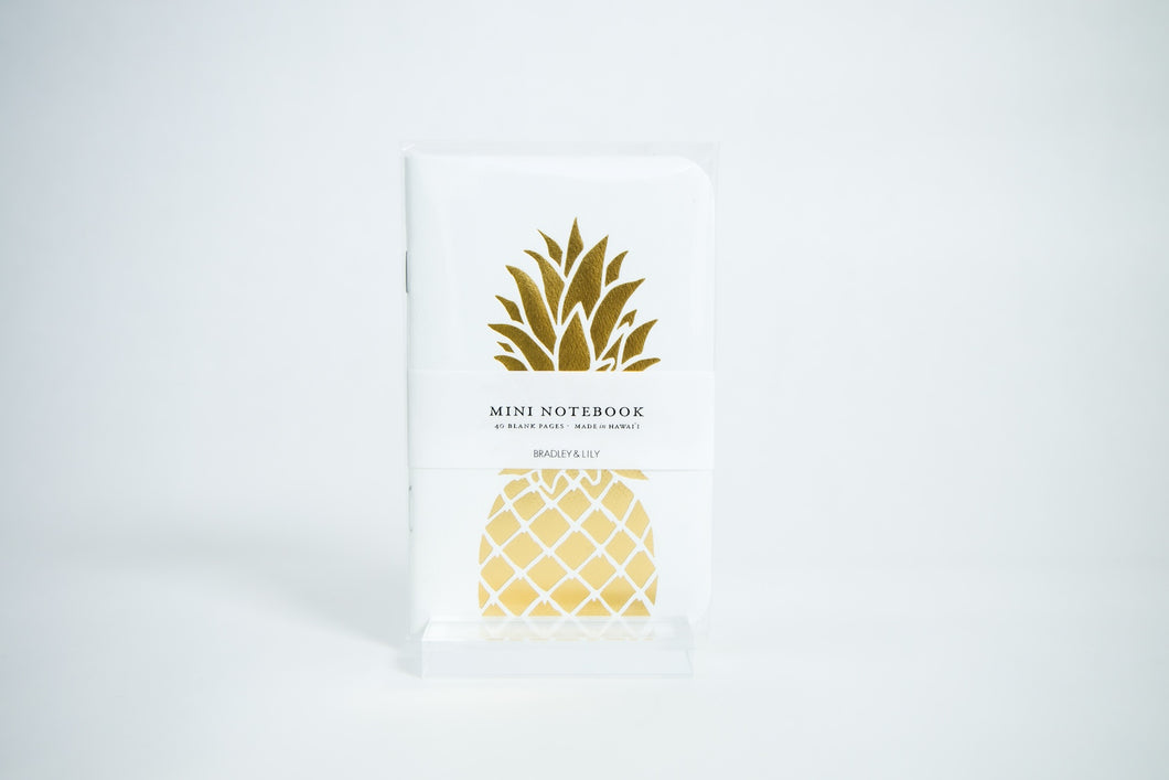 Bradley & Lily Gold Foil Pineapple Mini Notebook