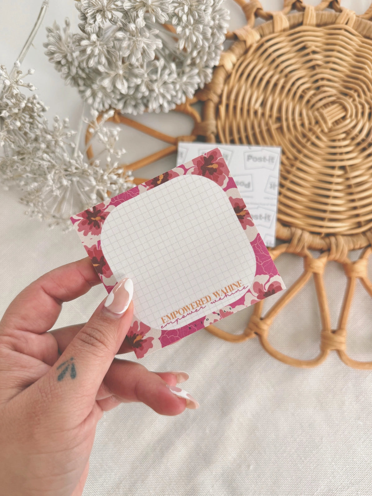Bujo Bae Empowered Wahine in Hibiscus Post-It Note Pad