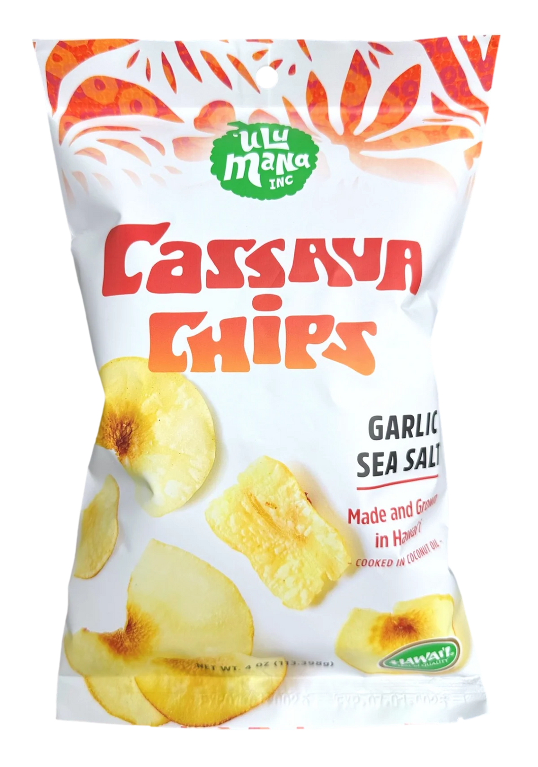 'Ulu Mana Garlic Sea Salt Cassava Chips 4oz bag