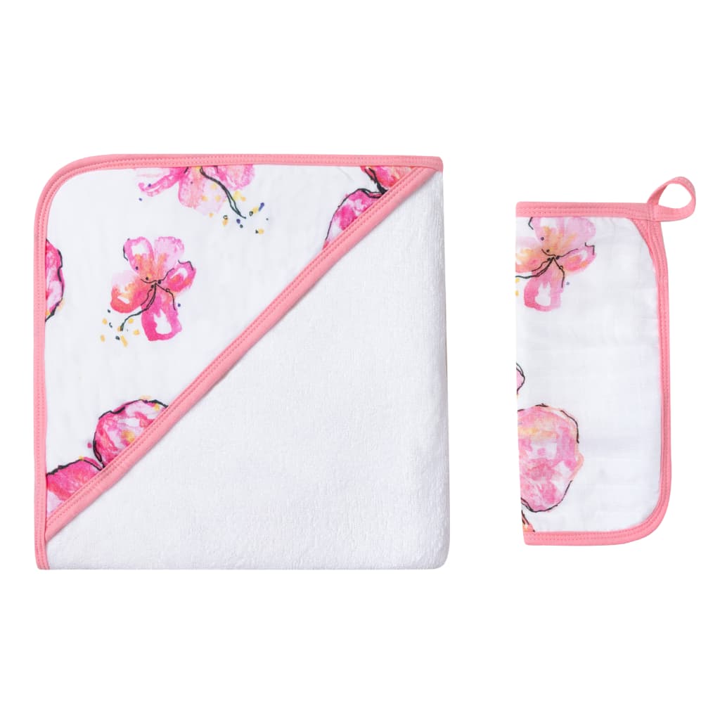 Coco Moon Hibiscus Kiss Hooded Towel Set