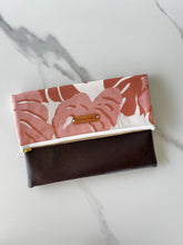 Load image into Gallery viewer, Liana Lola Foldover Clutch - Monstera Peach
