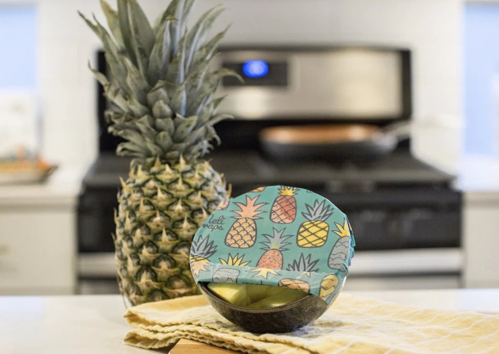 Meli Wraps 3-Pack Reusable Beeswax Food Wrap-Pineapple Print