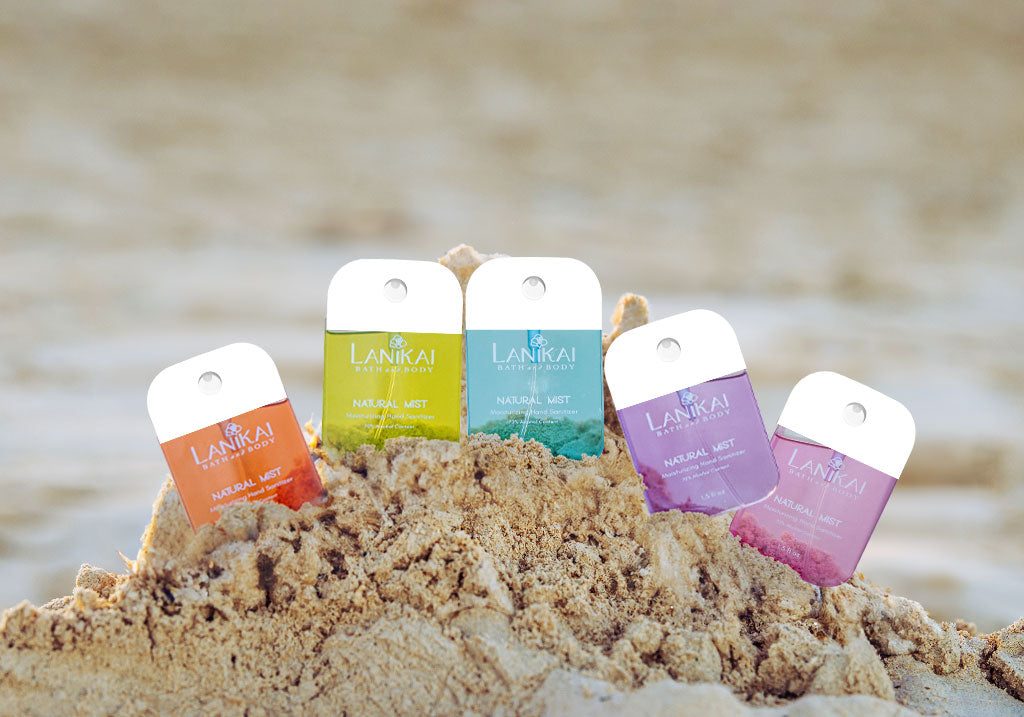 Lanikai Bath & Body Natural Travel-Size Pocket Hand Sanitizer with Aloe – Beach (1.3 oz)