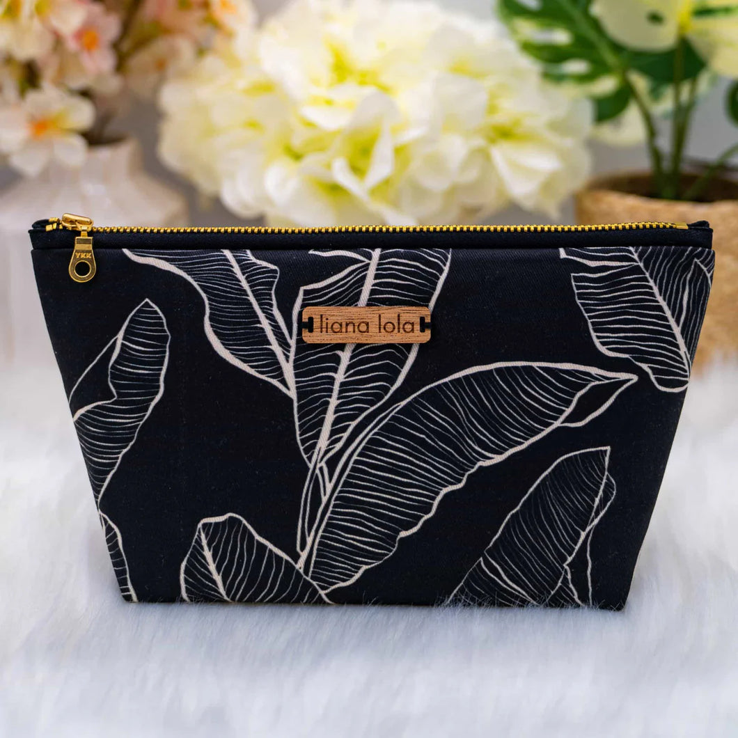 Liana Lola Accessory Pouch - Banana Leaf Black