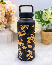 Load image into Gallery viewer, Liana Lola Insulated Water Bottle- Puakenikeni Black
