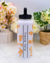 Load image into Gallery viewer, Liana Lola Insulated Water Bottle- Puakenikeni White
