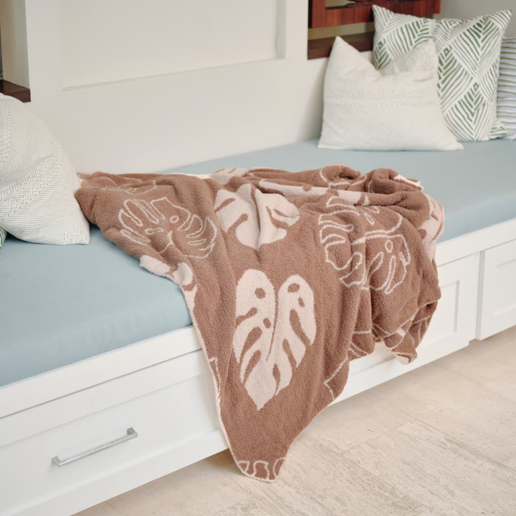Coco Moon Mocha Monstera Bliss Blanket