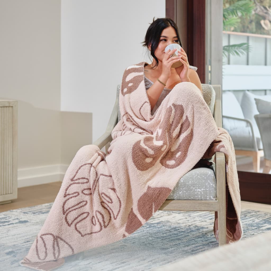 Coco Moon Mocha Monstera Bliss Blanket