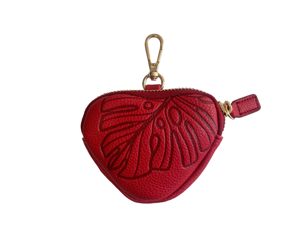 Oceans End Charlotte Heart Pouch in Red