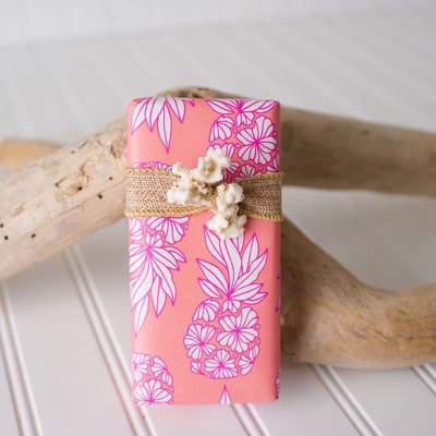 Wrappily Double-Sided Everyday Eco Wrapping Paper – Pineapple Blush