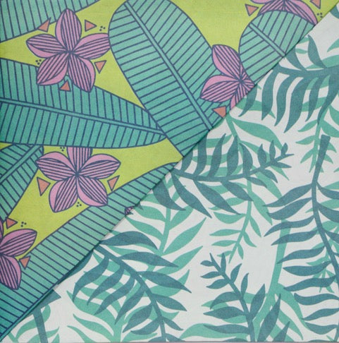 Wrappily Double-Sided Everyday Eco Wrapping Paper – Plumeria/Palms