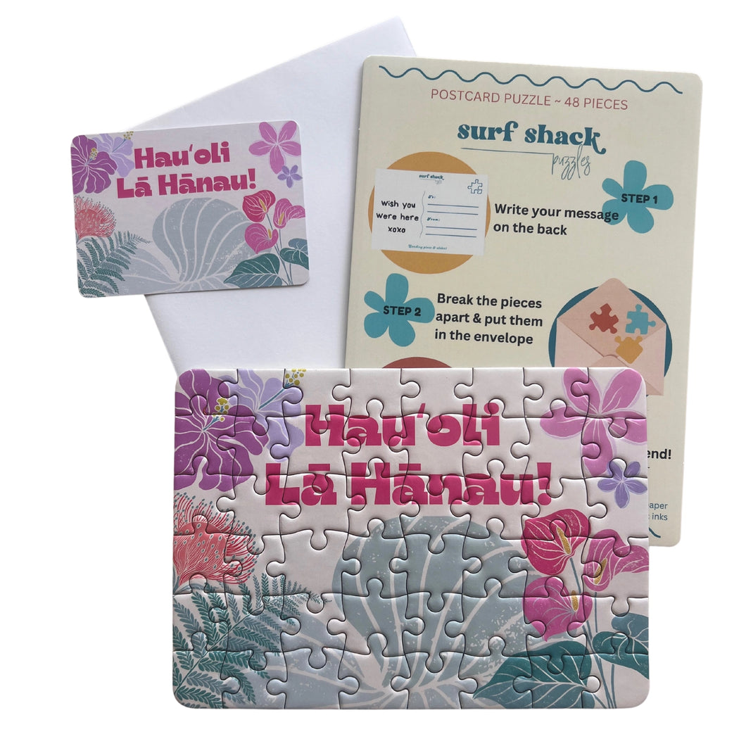 Surf Shack Puzzles HauʻOli Lā Hānau (Happy Birthday) Postcard Puzzle