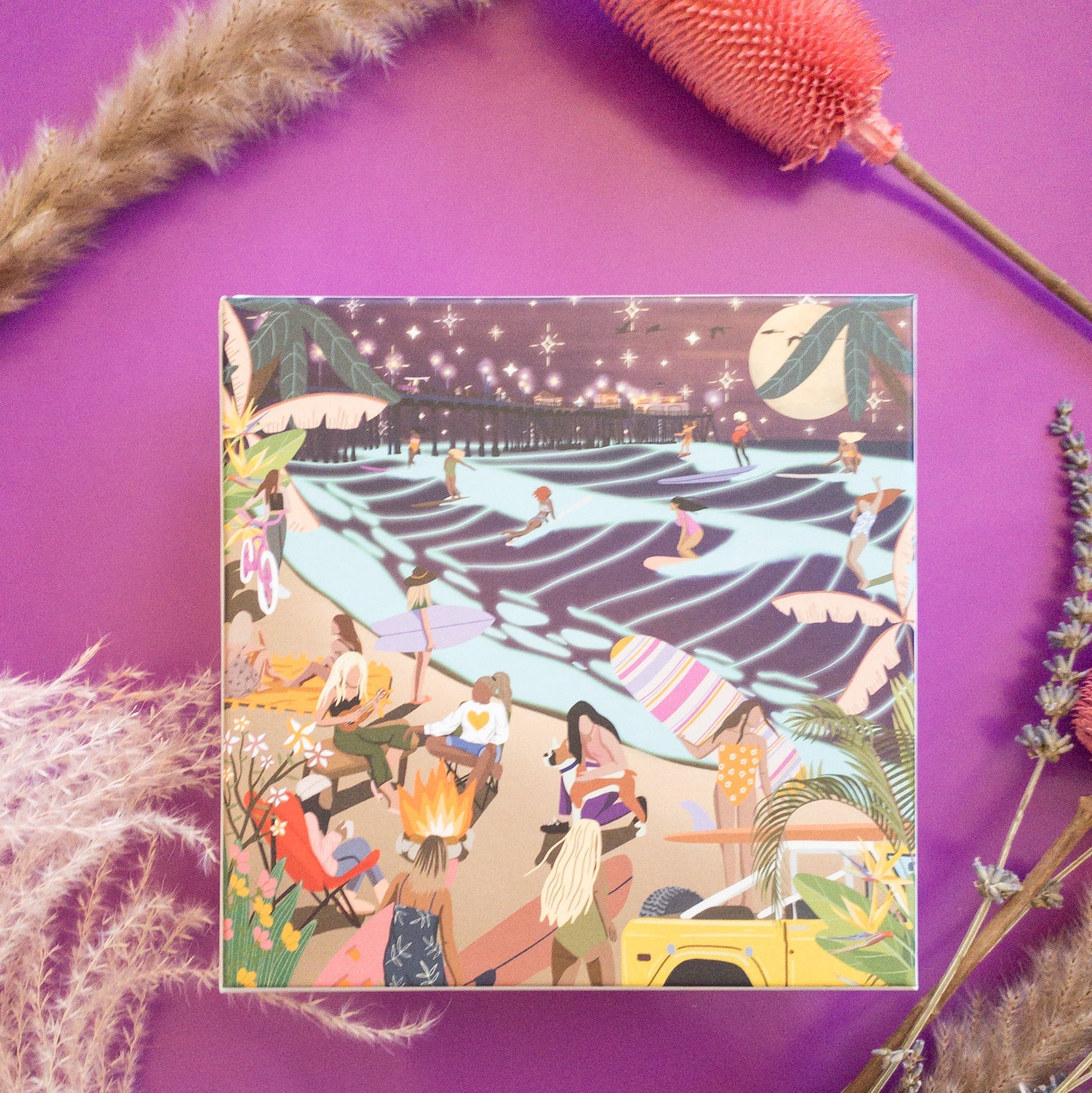 Surf Shack Puzzles Full Moon Surf by Michi Pichel 500pc Puzzle