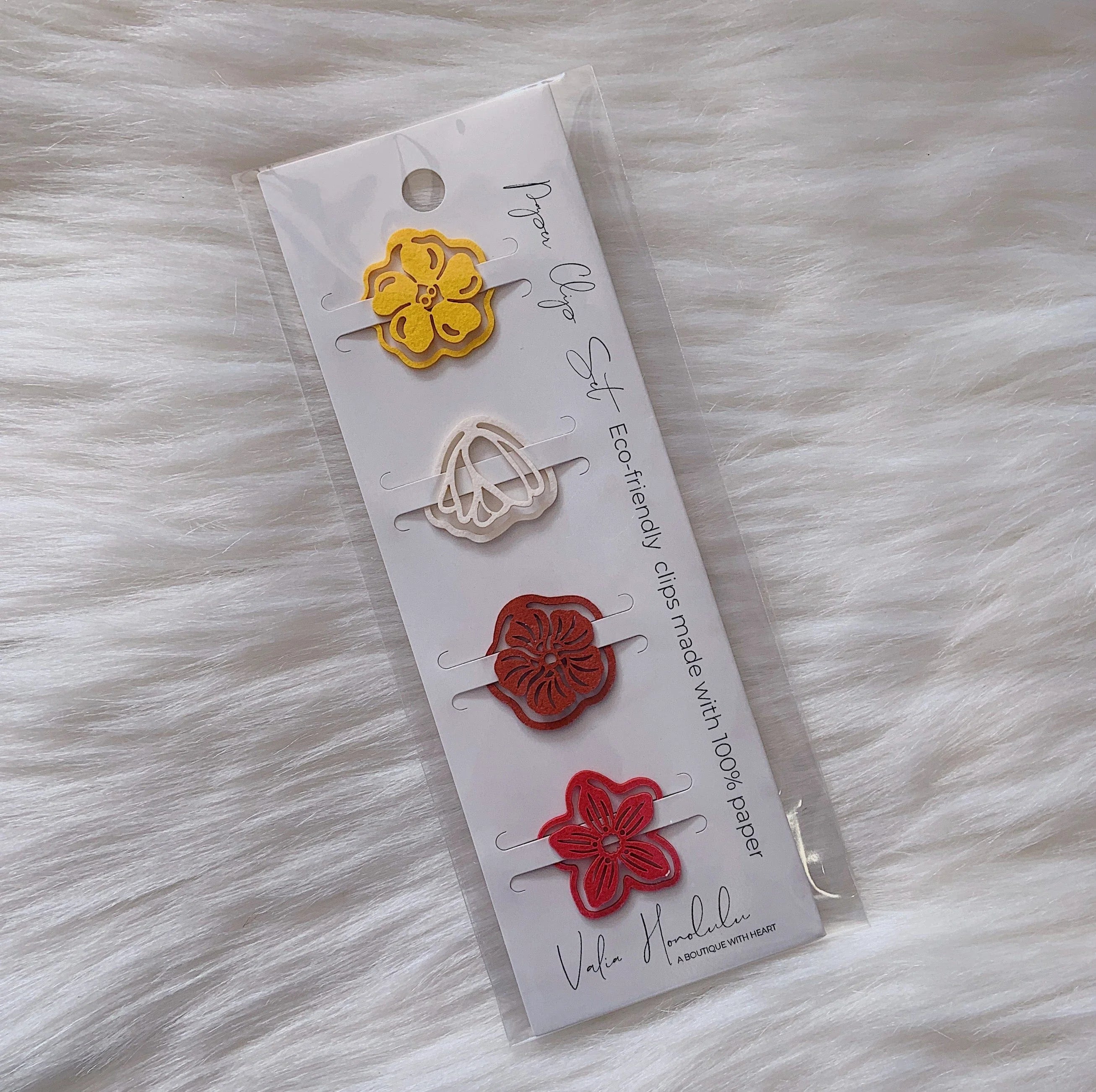 Valia Honolulu Eco-Friendly Paper Clip Set-Flower Favorites 2
