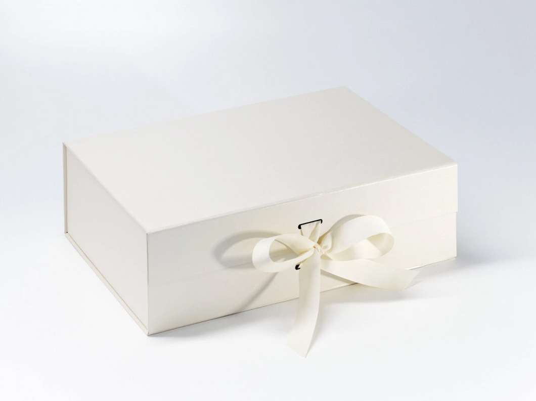 Ivory Gift Box with Ribbon
